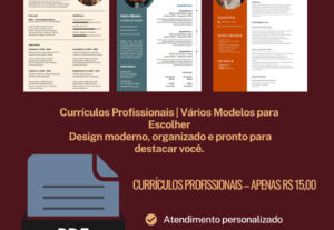 Eu vou fazer um currículo profissional para você