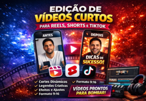 Eu vou editar vídeos curtos para Reels, Shorts e TikTok