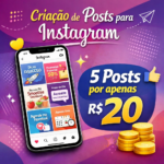 Eu vou Criar 5 posts profissionais para o Instagram