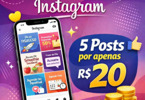 Eu vou Criar 5 posts profissionais para o Instagram