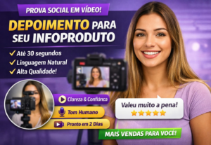 Eu vou Gravar prova social em vídeo para seu infoproduto