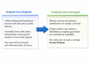 Eu vou fazer a tradução para você em até 24 horas
