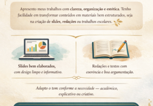 Eu vou fazer seus trabalhos de escola, redações e slides