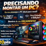 Eu vou planejar seu PC de acordo com seu uso e orçamento