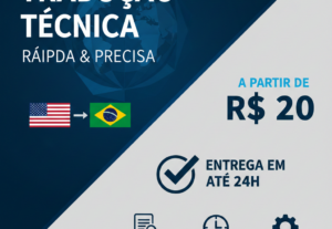 Eu vou fazer a sua tradução técnica de inglês ou espanhol