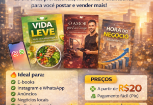 Eu vou fazer capa para o seu e-book. Pode ser qualquer tema.