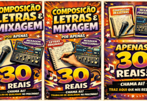 Eu vou Fazer letras de músicas profissionais e mix/master.