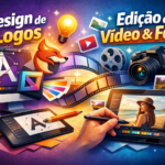 Eu vou criar sua logotipo, editar vídeos, fotos