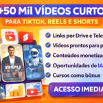 Eu vou criar vídeos curtos personalizados para Reels e Short...
