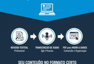 Eu vou digitar textos, transcrever áudios e converter docs