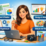 Eu vou criar planilhas, design e vídeos curtos