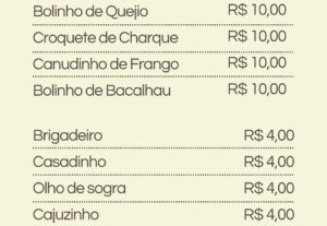 Eu vou fazer 3 tabelas de valores para seu negócio