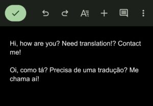 Eu vou fazer traduções inglês/português br