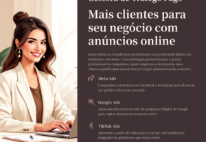 Eu vou te ajudar nos anúncios através de tráfego pago.