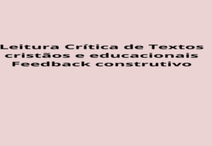 Eu vou Revisar textos educacionais e cristãos