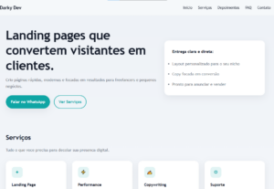 Eu vou criar sua Landing Page 1 página + botão WhatsApp