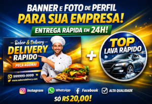 Eu vou fazer Banner + foto de perfil profissional para redes...