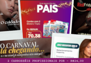 Eu vou criar 2 carrosséis estratégicos de até 4 páginas cada