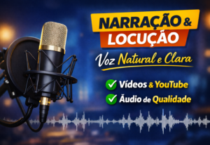 Eu vou ser a voz profissional para os seus vídeos e projetos