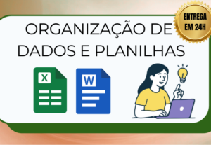 Eu vou organizar suas planilhas e tabelas com perfeição