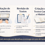 Eu vou digitar, revisar e criar textos e histórias curtas
