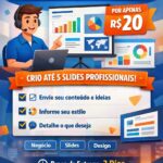 Eu vou criar apresentação em Slides profissional até 5 Slide...