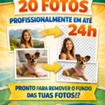 Eu vou remover o fundo de até 20 fotos
