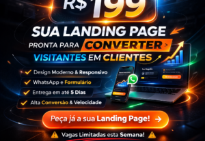 Eu vou criar sua landing page profissional e responsiva