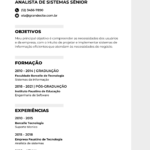 Eu vou fazer um currículo simples e objetivo.