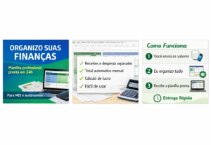 Eu vou Organizar suas despesas e receitas em planilha