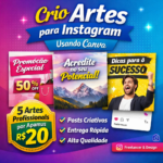 Eu vou Criar 5 artes profissionais para Instagram usando Can...