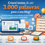 Eu vou escrever textos de até 3 mil palavras para seu blog.