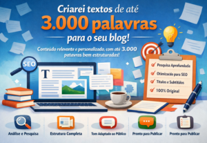 Eu vou escrever textos de até 3 mil palavras para seu blog.