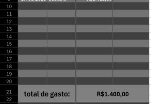 Eu vou fazer Planilha Excel Mobile: Gestão de Gastos e Saldo...