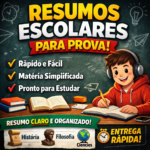 Eu vou fazer resumo escolar simples e claro
