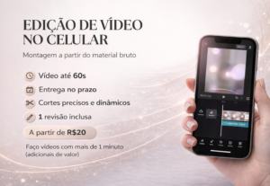Eu vou editar seu vídeo de forma manual e personalizada.