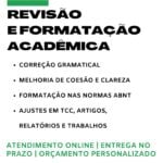 Eu vou revisar e formatar seu trabalho acadêmico.
