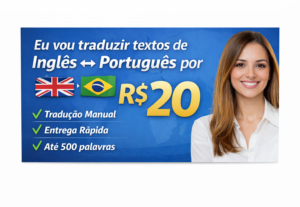 Eu vou traduzir textos do inglês para português ou português