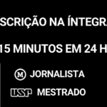 Eu vou fazer a transcrição de seu áudio/vídeo em até 24h