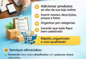 Eu vou cadastrar produtos na sua loja virtual