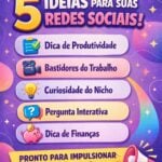 Eu vou Criar 5 ideias de posts para sua rede social.
