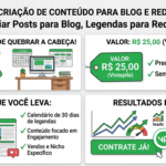 Eu vou fazer Posts para Blog, Legendas para Redes Sociais