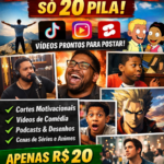 Eu vou disponibilizar Pack de cortes de Vídeos Virais