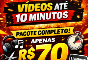 Eu vou editar seu vídeo de até 10 minutos para as redes