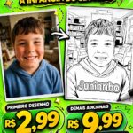 Eu vou criar o melhor desenho de colorir da foto do seu filh...
