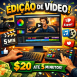 Eu vou editar 3 vídeos de até 5 minutos para você
