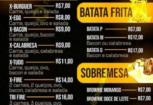 Eu vou criar um cardápio para você