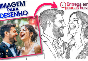 Eu vou transformar sua foto em desenho Line Art
