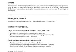 Eu vou fazer Currículos para vagas de empregos
