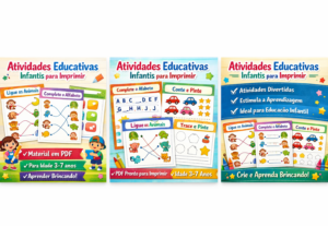 Eu vou criar atividades educativas infantis para imprimir